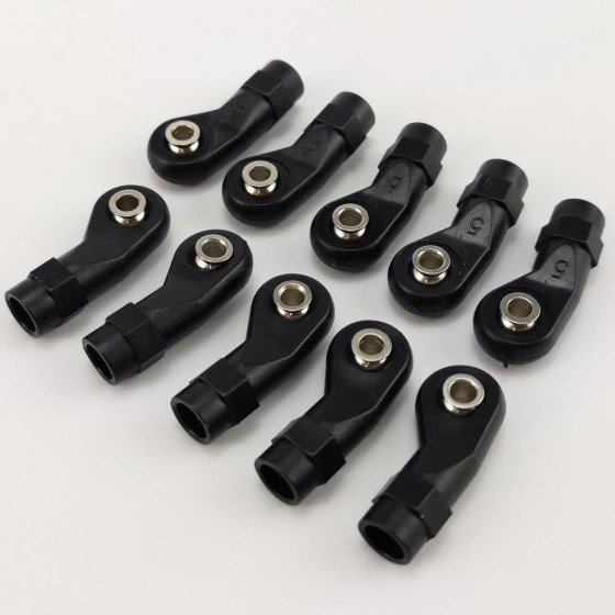 Plastic M4 Rod Ends - Curved  (SCX10 / II / III, TRX4) ScrewHole: M4 26x7.4mm 10pcs/bag