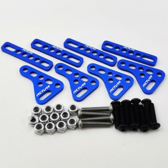 Aluminum Shocks Tower Mount for Dual Damper (SCX10 II) - Blue