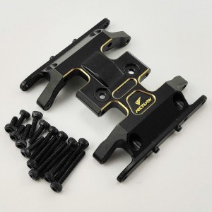 Black Brass Center Gear Box Mount for SCX24 (Aluminum Skid Plate)