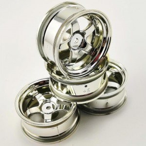 1/10 Drift Wheels Chrome - Silver (Offset) +6 52x26mm 4pcs/set