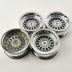1/10 Drift Wheels Chrome - Silver (Offset) +6 52x26mm 4pcs/set