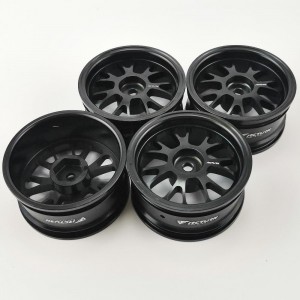 Alloy 1/10 On Road Drift Car Wheel Rims - B Style Black 52x26mm  4pcs/set