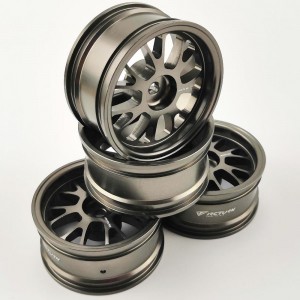 Alloy 1/10 On Road Drift Car Wheel Rims - B Style TiColor 52x26mm  4pcs/set