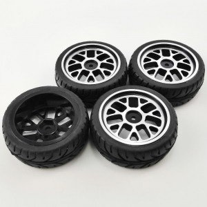 1/10 Rally Tire with Aluminum Rims - Silver A 4pcs/set 65x25mm Rims Dia: 45mm     12mm Hex