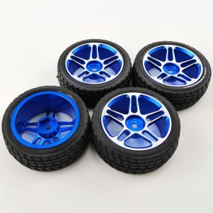 1/10 Rally Tire with Aluminum Rims - Blue C 2pcs/set 67x22mm Rims Dia: 45mm  12mm Hex