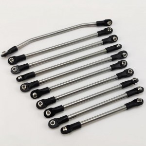 Stainless Steel Links Set for Servo Axle Mounted Rod (for SCX10 II)  Diameter: 5.0mm, M4 Head 313 Wheelbase, 10pcs/set 
