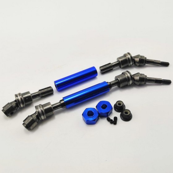 Metal Front Axle Set - Blue for TRAXXAS SLASH 4X4 Lightweight Metal CV Splined Drive Shaft 2 pcs/set