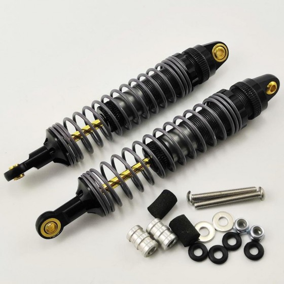 Alloy Adjustable Oil Filled Shocks Absorber Damper for 1/10 Scale Crawler - Black 113mm(-88mm) 1pair/set 113x18x18mm (Shock Oil Needed)