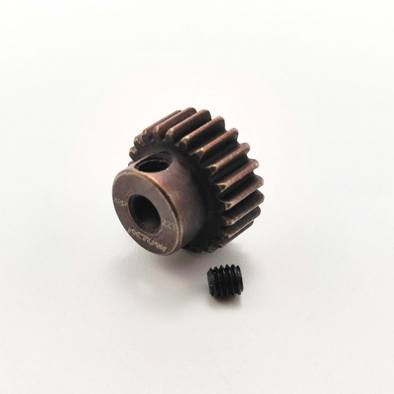 3.175 Bore 48DP - 22T Aluminum 7075 Hard Coated Motor Pinions Gear - Red with M3 set screw for 1/10 RC Car