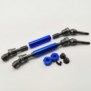 Metal Front Axle Set - Blue for TRAXXAS SLASH 4X4 Lightweight Metal CV Splined Drive Shaft 2 pcs/set