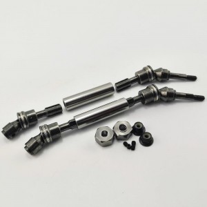 Metal Front Axle Set - Ti Grey for Traxxas Stampede Slash Rustler 4x4 Lightweight Metal CV Splined Drive Shaft 2 pcs/set