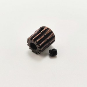 3.175 Bore 48DP - 13T Aluminum 7075 Hard Coated Motor Pinions Gear - Red with M3 set screw for 1/10 RC Car