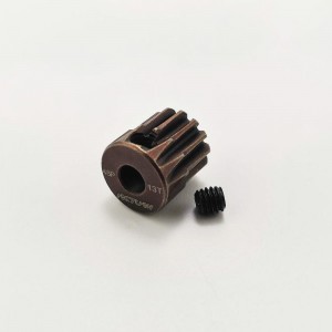 3.175 Bore 48DP - 13T Aluminum 7075 Hard Coated Motor Pinions Gear - Red with M3 set screw for 1/10 RC Car