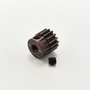 3.175 Bore 48DP - 16T Aluminum 7075 Hard Coated Motor Pinions Gear - Red with M3 set screw for 1/10 RC Car