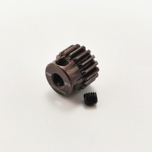 3.175 Bore 48DP - 17T Aluminum 7075 Hard Coated Motor Pinions Gear - Red with M3 set screw for 1/10 RC Car