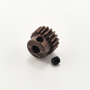 3.175 Bore 48DP - 19T Aluminum 7075 Hard Coated Motor Pinions Gear - Red with M3 set screw for 1/10 RC Car
