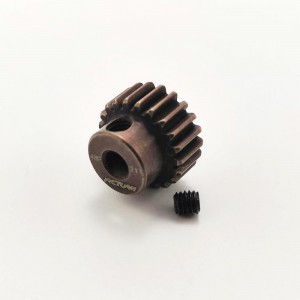 3.175 Bore 48DP - 21T Aluminum 7075 Hard Coated Motor Pinions Gear - Red with M3 set screw for 1/10 RC Car