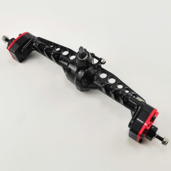 Alloy Portal Axle Set for SCX10III - Rear Black Red with gears, assemblied