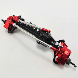 Alloy Portal Axle Set for SCX10III -  Front Black Red with gears, assemblied Diff Gears: 24T/8T Portal Gears: 23T/12T Gear Ratio: 5.75:1
