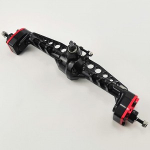 Alloy Portal Axle Set for SCX10III - Rear Black Red with gears, assemblied