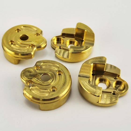 Brass Outer Rear/Front Portal Housing For Axial Capra1.9 UTB / SCX10 III 84.5gx2, 2pcs/sest 44.3*44.3*16.8mmx2