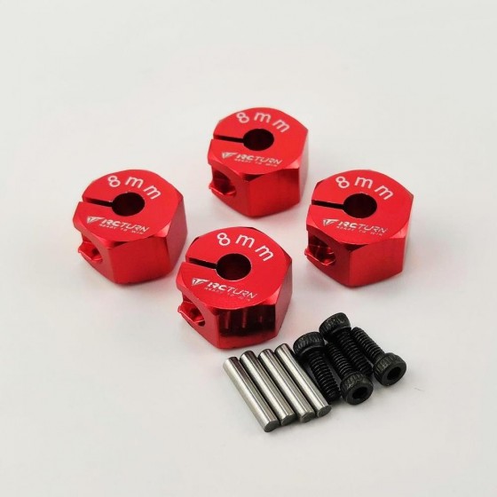 Alloy Wheel Hex Adaptor 12x8mm - Red