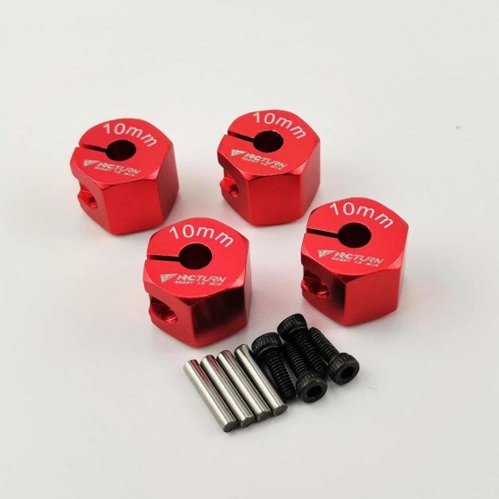 Alloy Wheel Hex Adaptor 12x10mm - Red