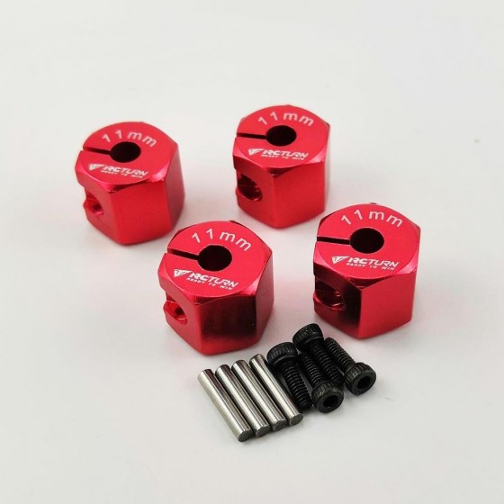 Alloy Wheel Hex Adaptor 12x11mm - Red