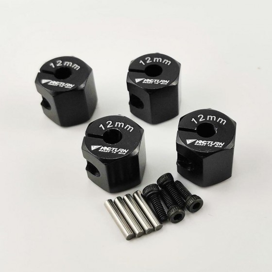 Alloy Wheel Hex Adaptor 12x12mm - Black