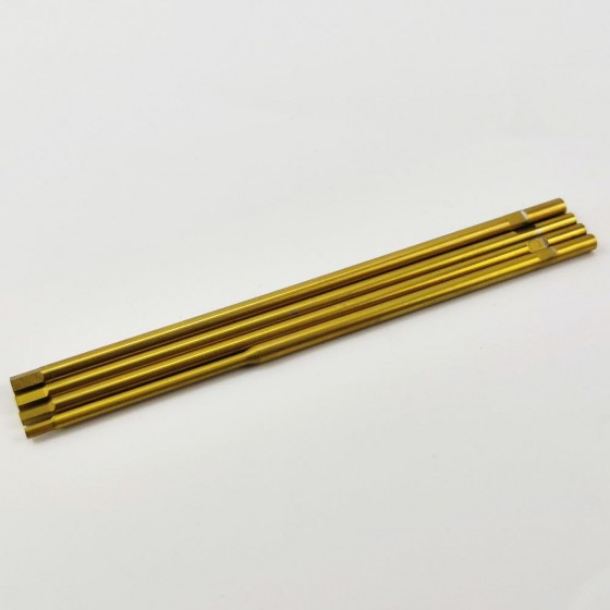 Premium Screwdriver Hex Tips Ti-Coated: RTT11059A: Hex1.5/2.0/2.5/3.0mm Package: 4pcs/1set per bag Hex(Rod Dia x Length): 3.0x100mm: Hex1.5/2.0/2.5mm 3.5x100mm: Hex3.0mm