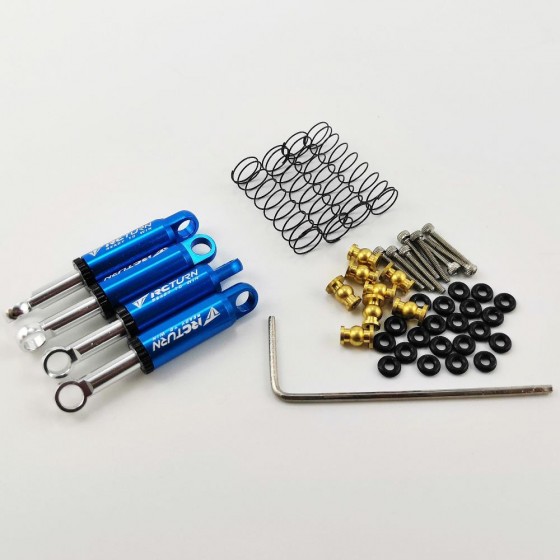 Alloy Shocks with Built-in Shocks Set - V2 Blue for SCX24 4pcs/set