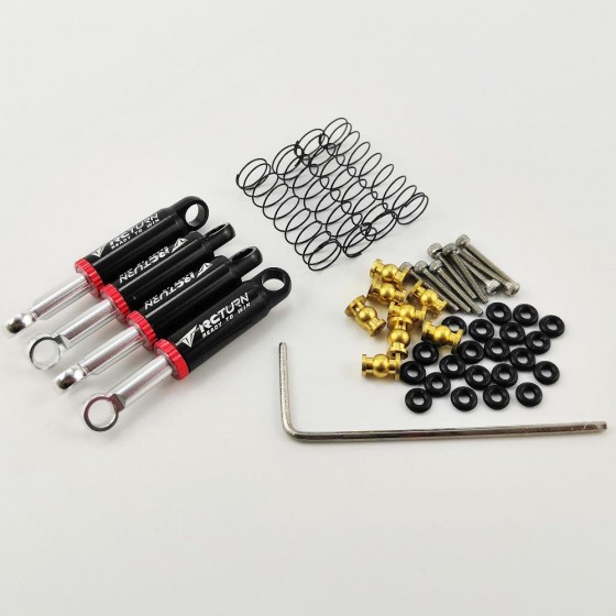 Alloy Shocks with Built-in Shocks Set - V2 Black for SCX24 4pcs/set