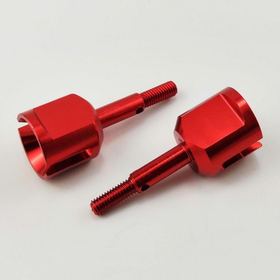 Aluminum Wheel Axle for TT01/ TT01E / TT02 #TT-022BU: Red