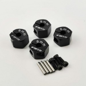 Alloy Wheel Hex Adaptor Hex12x8mm - Black