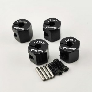Alloy Wheel Hex Adaptor 12x12mm - Black