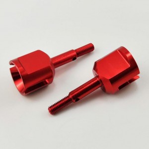 Aluminum Wheel Axle for TT01/ TT01E / TT02 #TT-022BU: Red