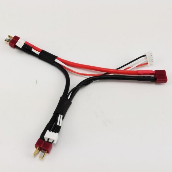 T Plug(Deans) 1 Female to 2 Male, XH 5 Pin Male, Two XH 3 Pin Female Series Conversion Connector 1F2M 12AWG  180mm (22AWG  200mm)