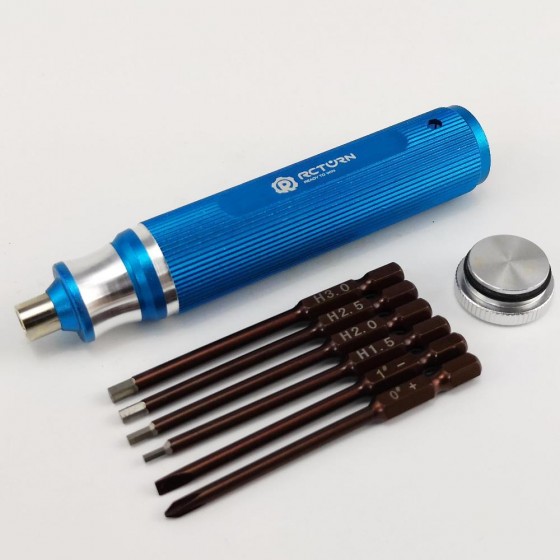 Classic 6 in 1 Magnetic Screwdriver Set Hex1.5/2.0/ 2.5/3.0mm/ Philips 0# + / Flat 1# - RTT11038A: Blue
