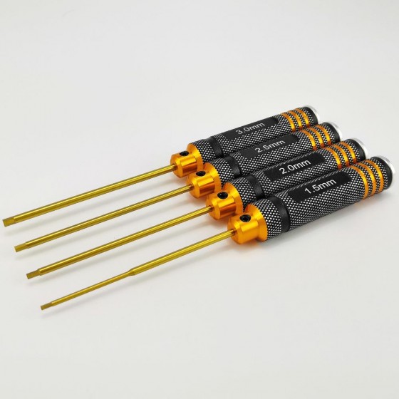 Classic Allen Wrench Set - B Black Gold 4pcs Hex1.5 /2.0/2.5/3.0 Titanium Coated Tips