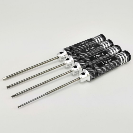 White Steel Allen Wrench Set - A Black 4pcs RTT11027A Hex1.5 x 180mm RTT11027B Hex2.0 x 180mm RTT11027C Hex2.5 x 180mm RTT11027D Hex3.0 x 180mm White Steel Tips