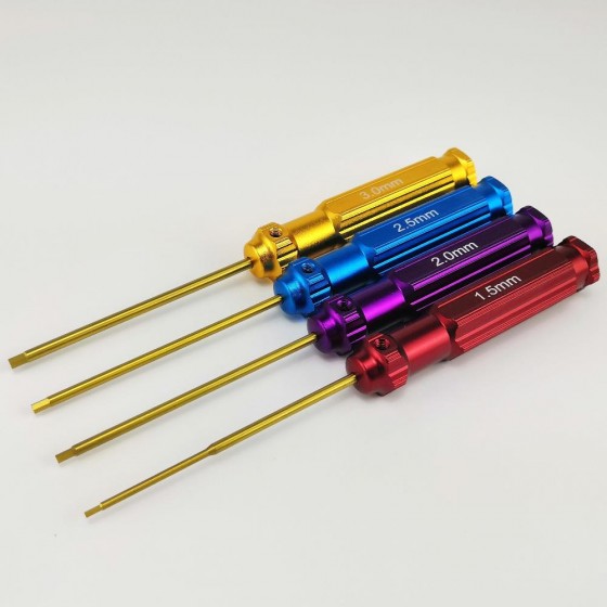 Classic Allen Wrench Set - B Four Colors 4pcs Hex1.5 /2.0/2.5/3.0mm Gold Titanium Coated Tips