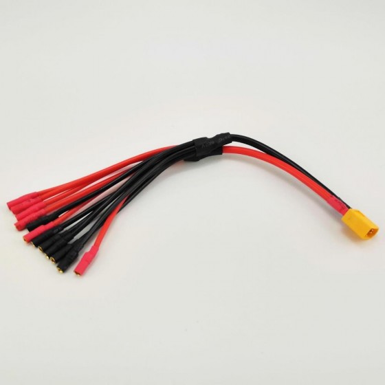 XT60 1 Female to 6 Pair 3.5mm Bananer Female Parallel Conversion Connector  1M6F 12AWG 100mm +16AWG 100mm