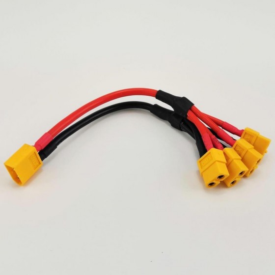 XT60 1 Female to 4 Female Parallel Conversion Connector 1F4M 12AWG 90mm +14AWG 30mm 1pc/bag (1pc)