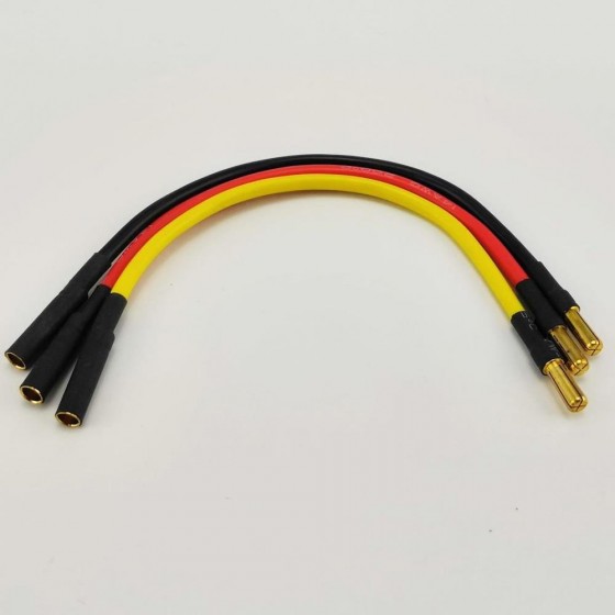 4.0mm Bullet Plug ESC to Motor Connector 1M2F 14AWG 135mm  3pc/bag (3pc)