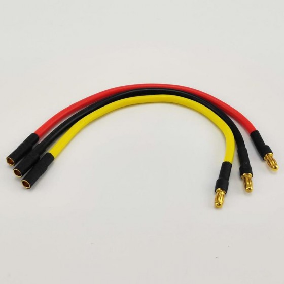 3.5mm Banana Plug ESC to Motor Connector 1M2F 14AWG 135mm  3pc/bag (3pc)