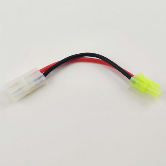 Tamiya Male to Mini Tamiya Female Conversion Connector 1M1F 20AWG 100mm 1pc/bag (1pc)