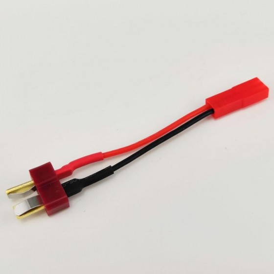 T Plug(Deans) Male to JST Female Conversion Connector 1M1F 24AWG 50mm 1pc/bag (1pc)