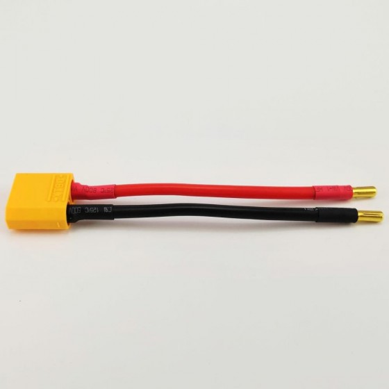 XT90 Male to 4.0mm Bullet Male Conversion Connector  1M1M 18AWG 150mm 1pc/bag (1pc)