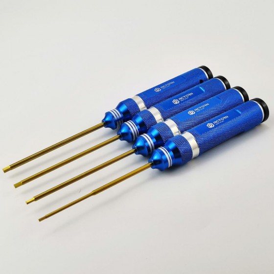 Classic Allen Wrench Hex Set - Long Blue 4pcs Hex1.5 /2.0/2.5/3.0 Titanium Coated Tips 4pcs/set Handle Dia: 20mm