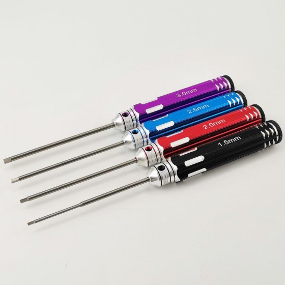 Classic Allen Wrench Set - Color Four RTT02FA1 Hex1.5 x 180mm - Black RTT02FA2 Hex2.0 x 180mm - Red RTT02FA3 Hex2.5 x 180mm - Blue RTT02FA4 Hex3.0 x 180mm - Purple White Steel Tips
